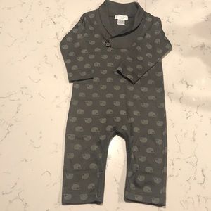 Feather Baby Shawl-Neck Romper